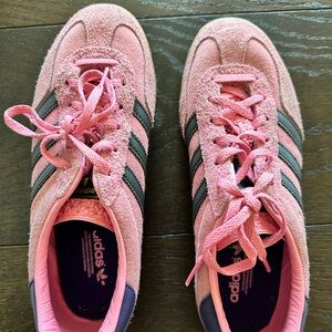 Adidas Pink and Black Suede Sneakers